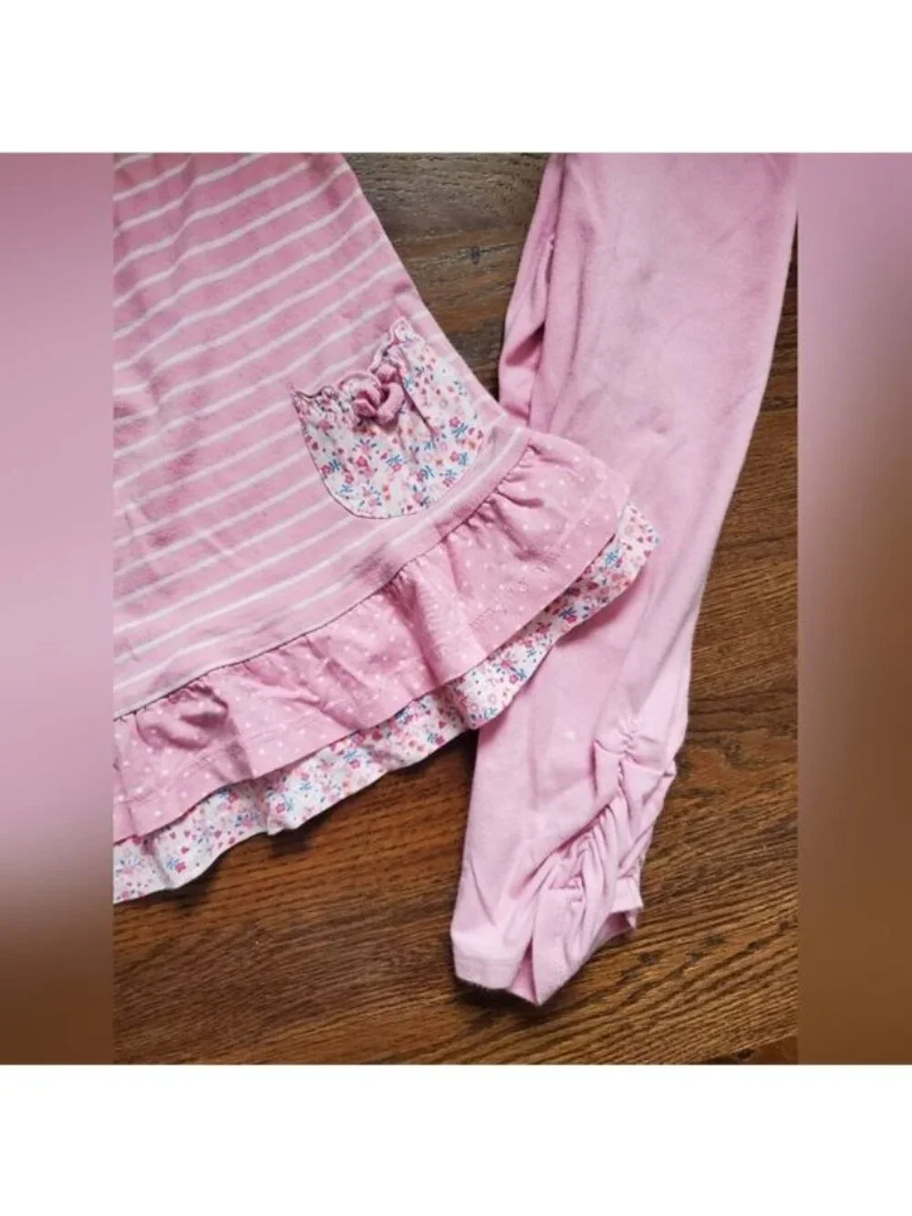 TCP (The Children's Place) Girls 4T pink striped outfit - Picture 4 of 8
